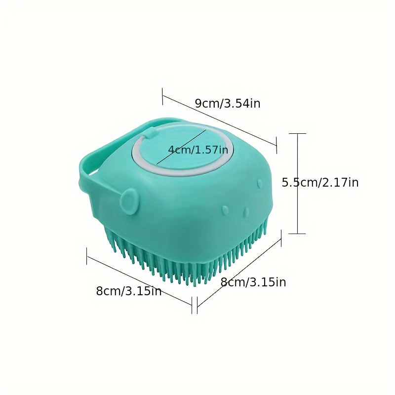 Silicone Bath Brush with Built-In Soap Dispenser, Gentle Cleaning
